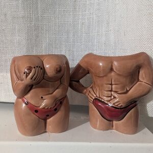 Ceramic Vintage Bikini Shot Glasses, Beer Pong, Party Glasses